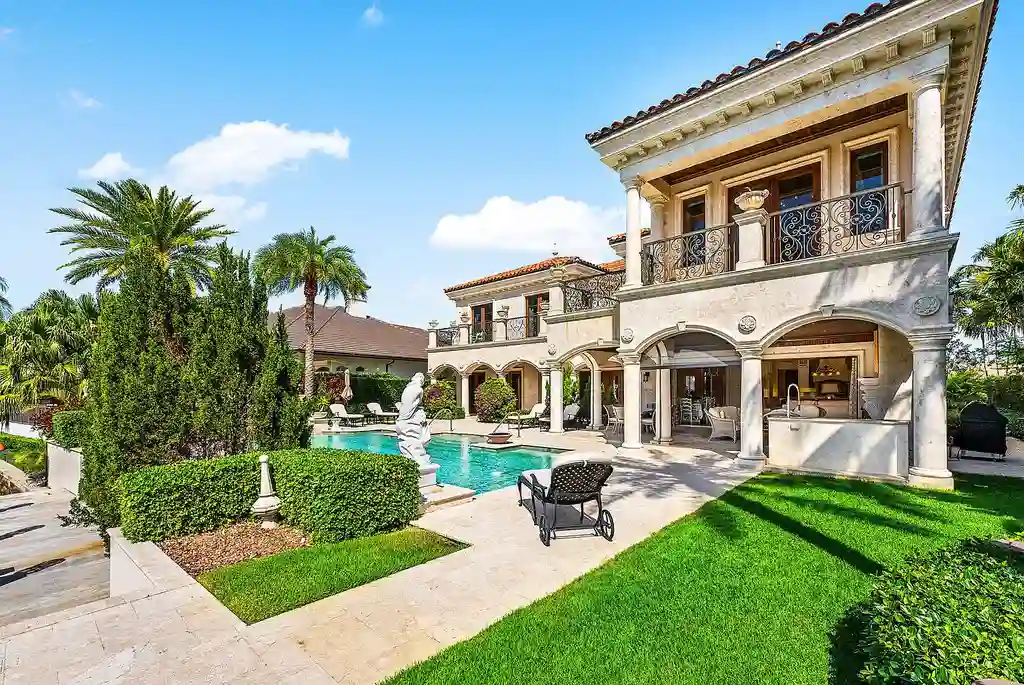 $13 Million Spectacular Venetian Waterfront Estate Sets a New Standard for Luxury Living in Boca Raton 6 443 E Alexander Palm Road luxury waterfront mansion in Boca Raton with Venetian-inspired architecture and private yacht dock