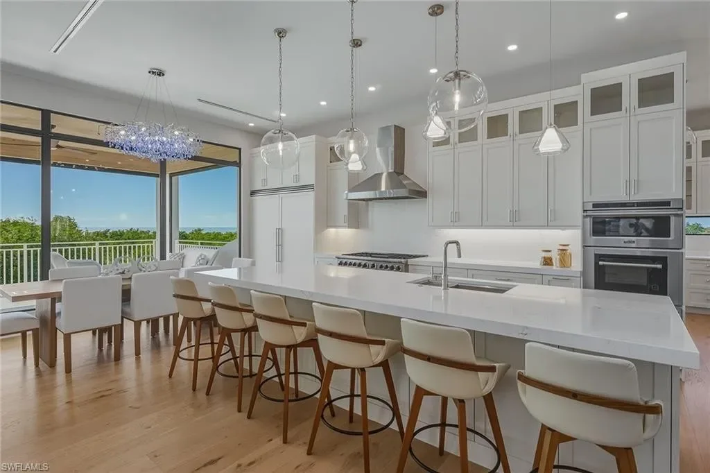 Stunning $10.2 Million Newly Built Waterfront Masterpiece with Panoramic Gulf Views in Marco Island 9 Modern contemporary architecture of 598 Spinnaker Dr Home in Marco Island for sale with panoramic Gulf views