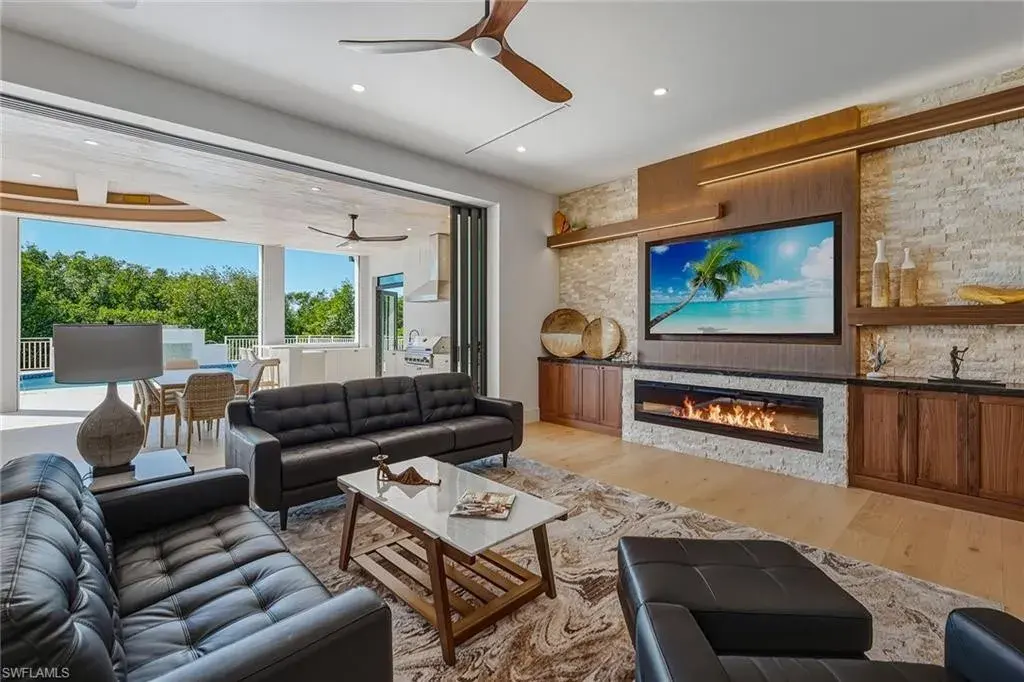 Stunning $10.2 Million Newly Built Waterfront Masterpiece with Panoramic Gulf Views in Marco Island 11 Modern contemporary architecture of 598 Spinnaker Dr Home in Marco Island for sale with panoramic Gulf views