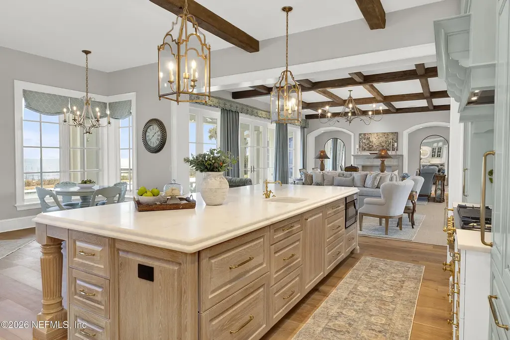 $19.8 Million Stunning Oceanfront Estate in Ponte Vedra Beach Showcases Exclusive Design and Ultimate Coastal Luxury 10 Front elevation of 993 PONTE VEDRA Boulevard showcasing gated entrance and landscaped driveway