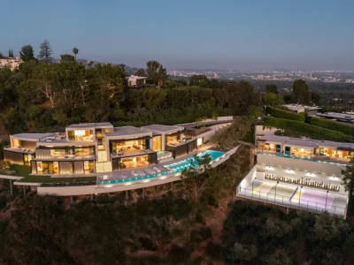 La Vue Mansion Commands $177 Million as a Singular Contemporary Icon in Bel Air 1 la vue mansion bel air aerial contemporary estate los angeles