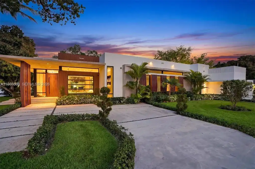 $7 Million Stunning Modern Masterpiece in Miami Shores, Exceptional Luxury Home for Sale Near Biscayne Bay 5 1200 NE 94th St modern luxury home in Miami Shores with pool, outdoor kitchen, and contemporary coastal design