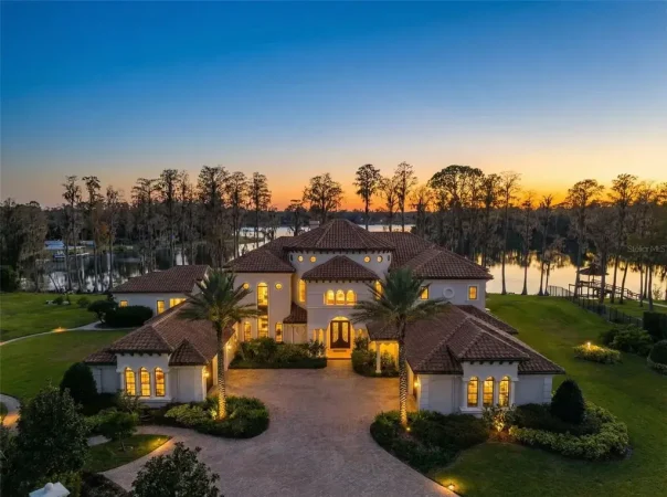 $6 Million Lakefront Mediterranean Estate Elevates Luxury Living in Odessa with Nearly Six Private Acres