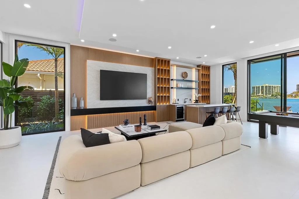 $14.5 Million Brand-New Waterfront Mansion in Jupiter with Private Dock, and Direct Ocean Access 12 19696 Harbor Road N luxury waterfront home in Jupiter Florida with infinity pool private dock and panoramic Intracoastal views