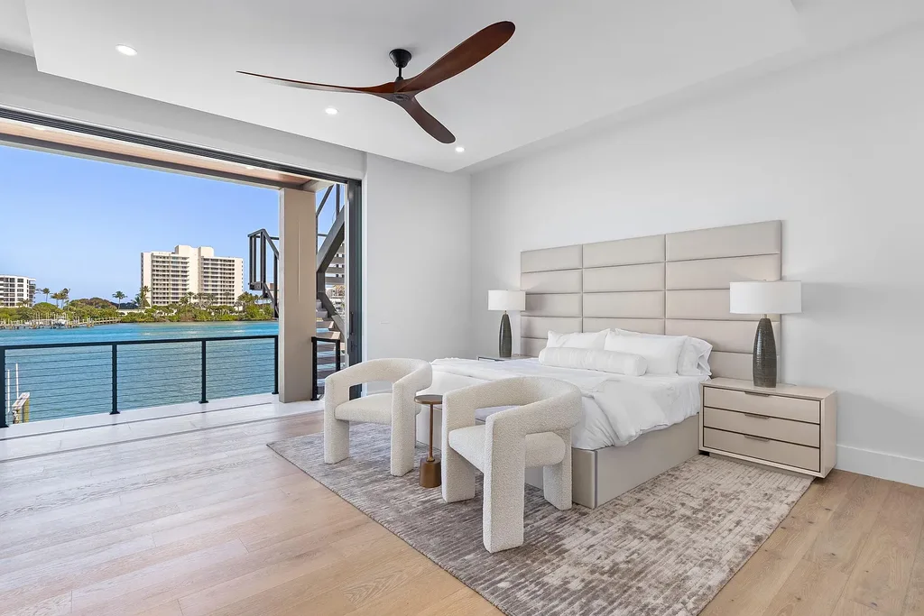 $14.5 Million Brand-New Waterfront Mansion in Jupiter with Private Dock, and Direct Ocean Access 13 19696 Harbor Road N luxury waterfront home in Jupiter Florida with infinity pool private dock and panoramic Intracoastal views