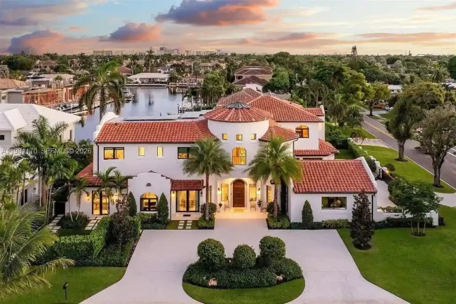 Stunning $10 Million Spanish Mediterranean Waterfront Estate Hits the Lighthouse Point Luxury Market