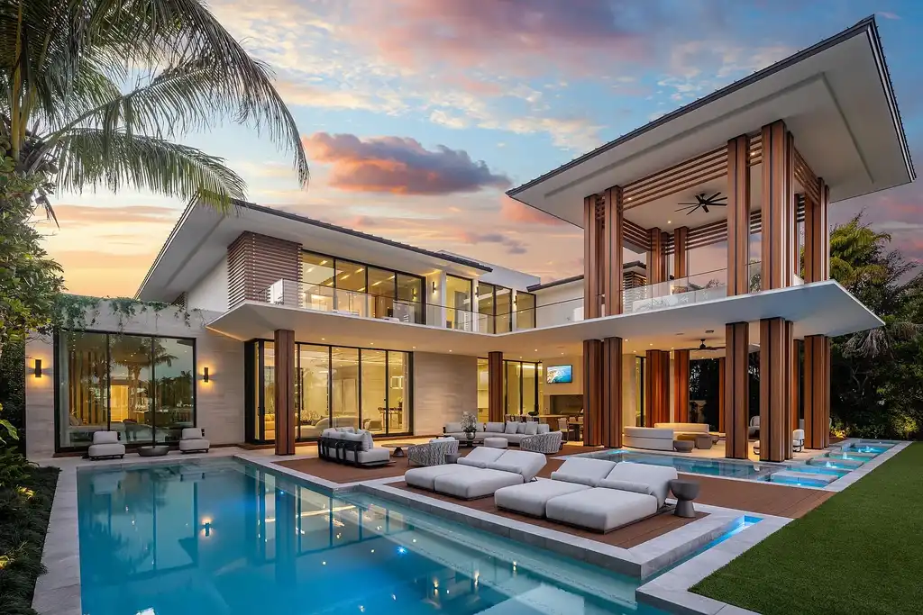 A $40 Million Waterfront Estate Redefines Modern Luxury in Palm Beach Gardens 17 Modern waterfront mansion with pool and Intracoastal views in Palm Beach Gardens Florida luxury real estate