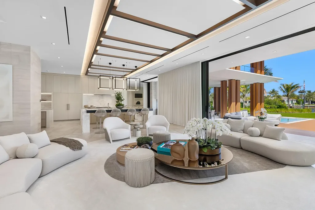 A $40 Million Waterfront Estate Redefines Modern Luxury in Palm Beach Gardens 8 Modern waterfront mansion with pool and Intracoastal views in Palm Beach Gardens Florida luxury real estate
