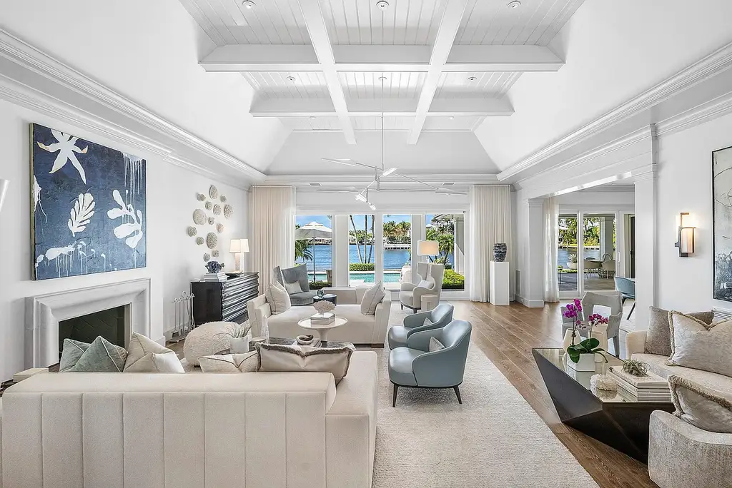 Spectacular $14 Million Waterfront Estate in Gulf Stream with 150 Feet of Intracoastal Frontage Hits the Market 8 Luxury waterfront estate at 3300 Polo in Gulf Stream Florida with Intracoastal views and tropical landscaping