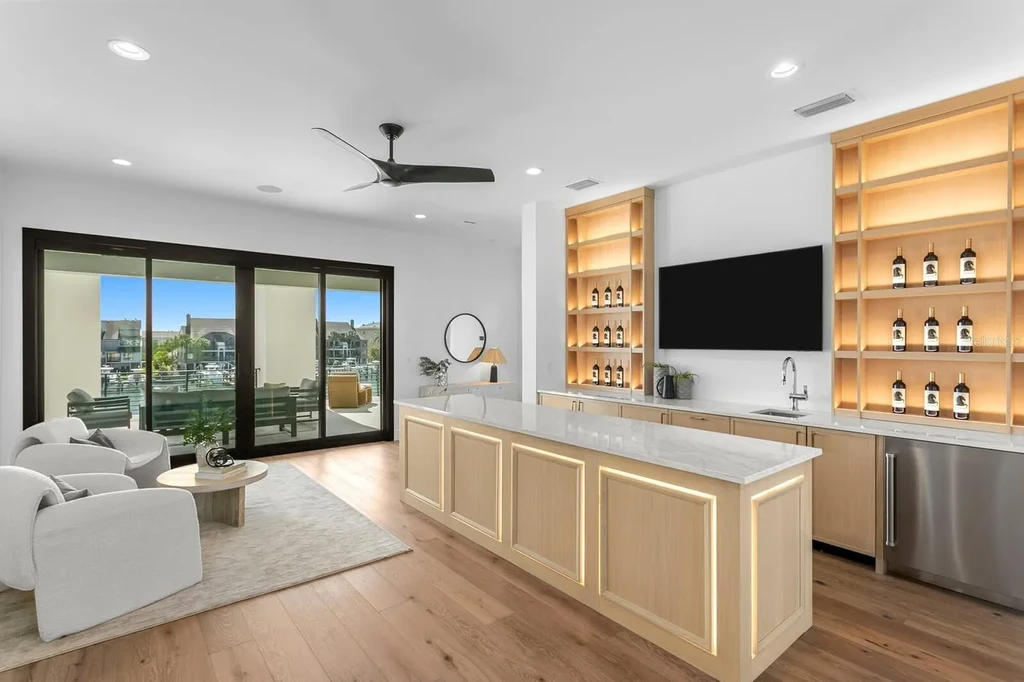 $8.95M Spectacular Waterfront Estate in Saint Petersburg Showcasing Ultimate Gulf-Access Luxury Living 6 Luxury waterfront exterior of 500 Barcelona Dr, a premier home in Saint Petersburg for sale with private dock