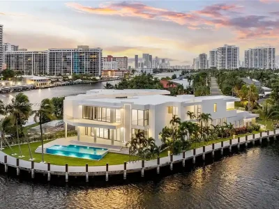 $13 Million Breathtaking Waterfront Estate in Hallandale Beach with 315 Feet Frontage and Private Mega Yacht Dock 1 501 Palm Dr 13M Spectacular Waterfront Estate in Hallandale Beach with 315 Ft Frontage and Mega Yacht Dock 1