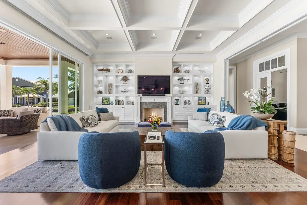 Stunning $10.5 Million British West Indies Waterfront Estate Hits the Market in Delray Beach 6 976 Cypress Drive luxury waterfront estate exterior view in Delray Beach with British West Indies architecture