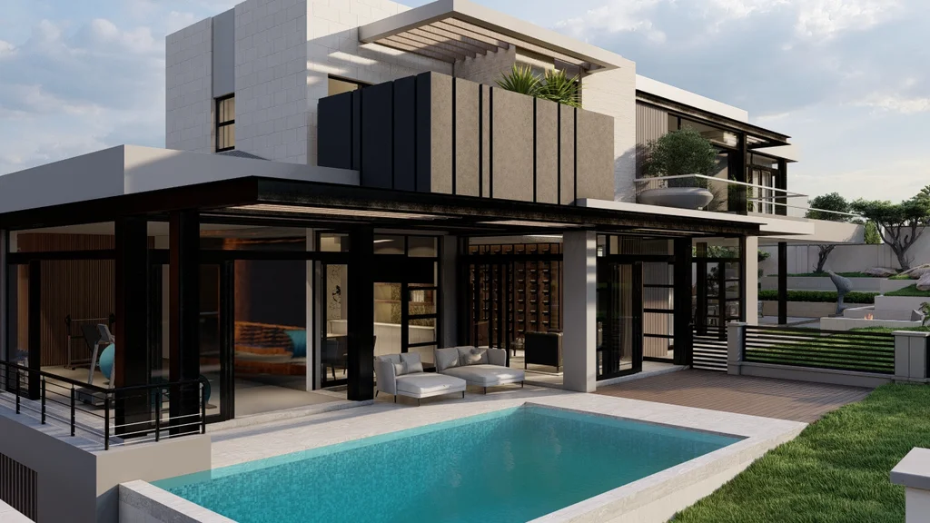 Bloemfontein Residence 49 by JK Designs Architects, A Three-Story Luxury Home Defined by Courtyards, Water, and Elevated Living 9 Bloemfontein Residence 49 by JK Designs Architects, A Three-Story Luxury Home Defined by Courtyards, Water, and Elevated Living