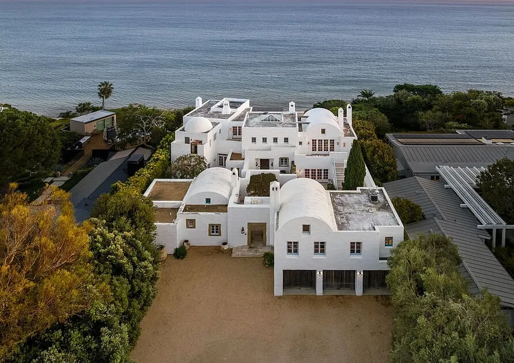 Most Expensive Homes in Malibu: 10 Trophy Listings Redefining Pricing Power 2 Aerial view of Malibu estate showing compound layout near the Pacific Ocean
