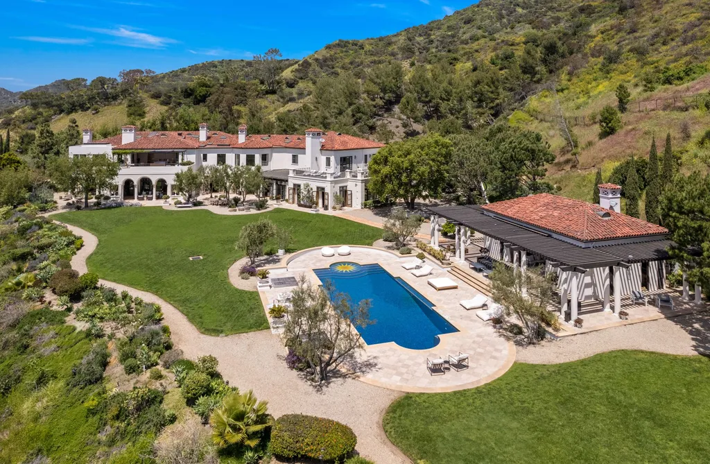 Most Expensive Homes in Los Angeles 8 expansive grounds with swimming pool and pavilion at beverly hills estate kip drive
