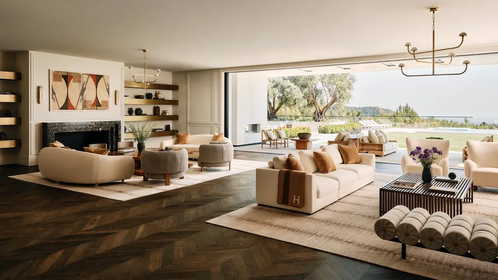 Most Expensive Homes in Los Angeles 11 open living space in beverly hills estate with seamless indoor outdoor connection and terrace