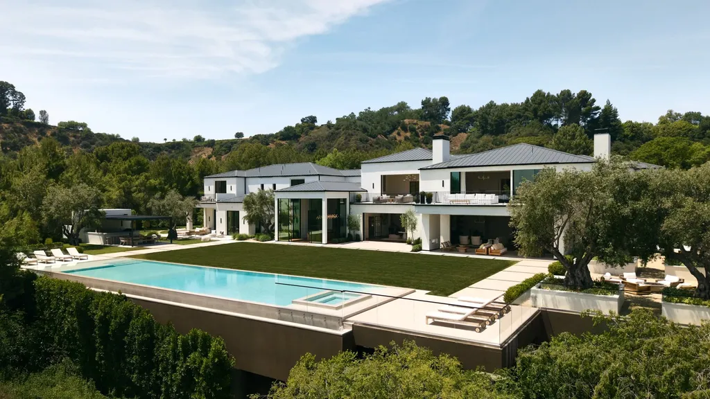 Most Expensive Homes in Los Angeles 10 modern beverly park estate with infinity pool overlooking hills and los angeles