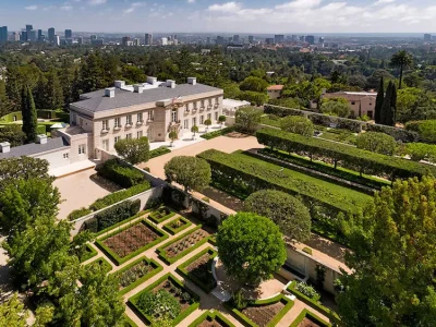 Chartwell Estate: One of the Most Iconic Estates in Bel Air Los Angeles 2 Chartwell Estate in Bel Air Los Angeles with grand limestone facade and expansive grounds
