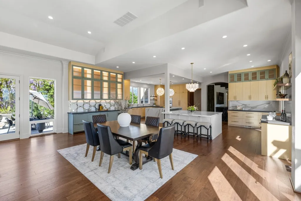 A Hilltop Estate in Danville That Defines a Different Kind of Luxury 7 open concept kitchen and dining area in Danville luxury estate with natural light and modern finishes