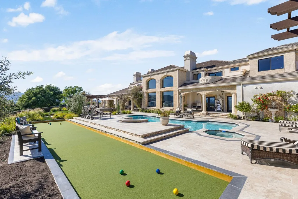 A Hilltop Estate in Danville That Defines a Different Kind of Luxury 15 outdoor recreation area with bocce court and pool at luxury estate in Danville California
