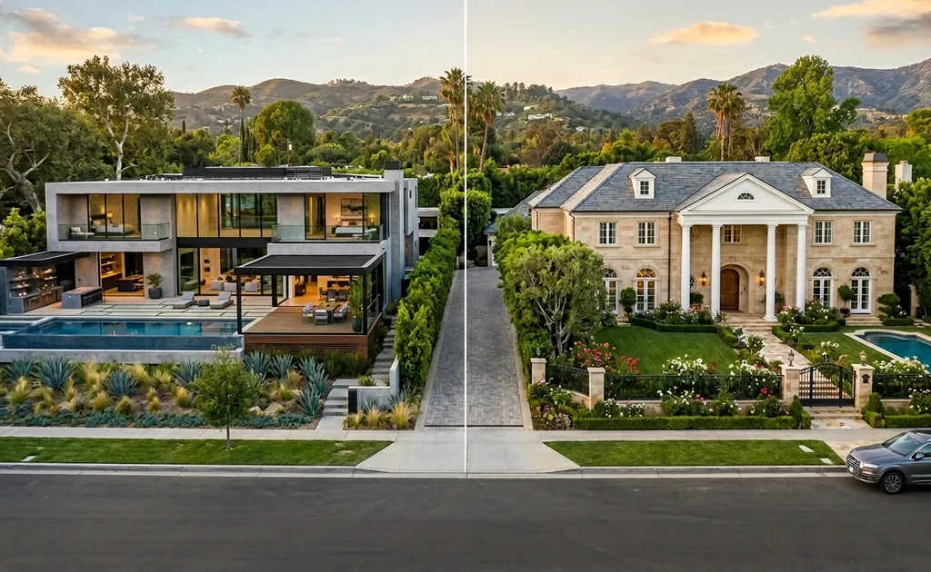 Architecture Styles of Luxury Homes in California 5 Encino luxury homes modern vs traditional comparison