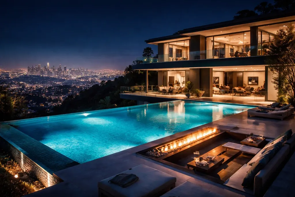 Luxury Real Estate Market Trends in California 4 Los Angeles luxury mansion skyline view