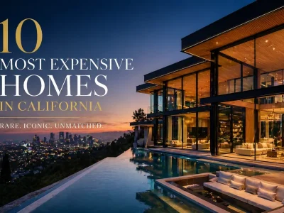 Most Expensive Homes in California 1 Most expensive homes in California featuring luxury mansions in Los Angeles, Bel Air, and coastal estates with panoramic views