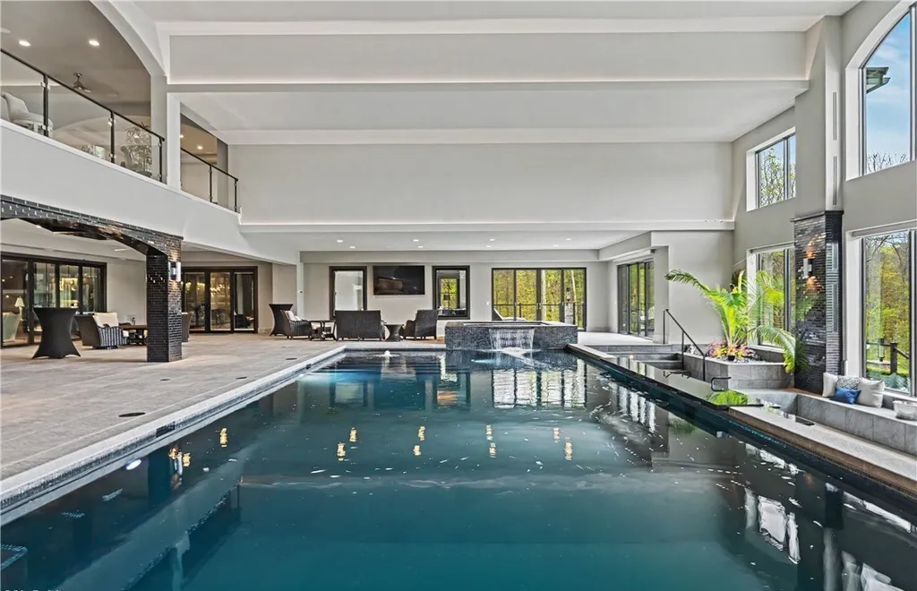 An Award Winning Modern Wellness Estate in Ohio Lists for $10,900,000 as a Private Resort Inspired Sanctuary 5 Indoor resort style pool and spa pavilion at 1433 Ridgemont Trl in Hinckley Ohio