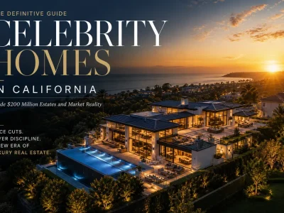 Celebrity Homes in California: Power, Pricing, and the Reality Behind the Headlines 1 Luxury California mansion aerial sunset cover celebrity homes article