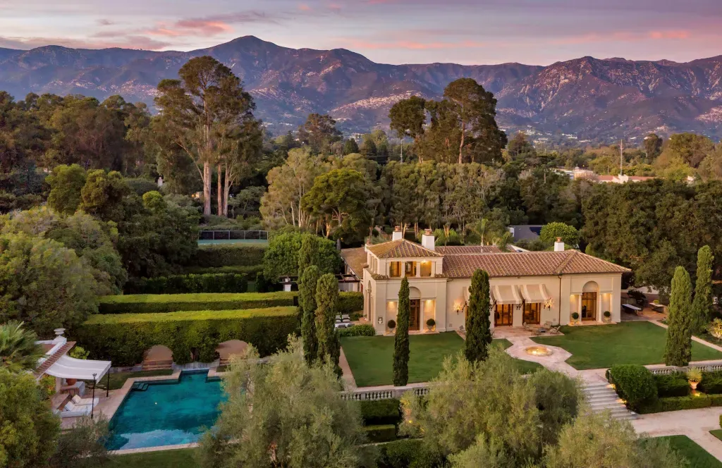 Celebrity Homes in California: Power, Pricing, and the Reality Behind the Headlines 8 Ellen DeGeneres Montecito estate luxury home California garden aerial view