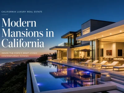 Modern Mansions in California: Where Design, Power, and Global Wealth Converge 1 modern mansion in California with infinity pool overlooking ocean at sunset