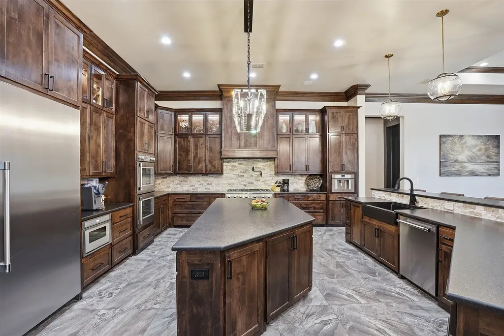 Newly Built Texas Estate With a Private Bowling Alley and Guest Residence Lists for $6.75 Million 6 Newly Built Texas Estate at 137 Angelina Dr Aledo TX 9