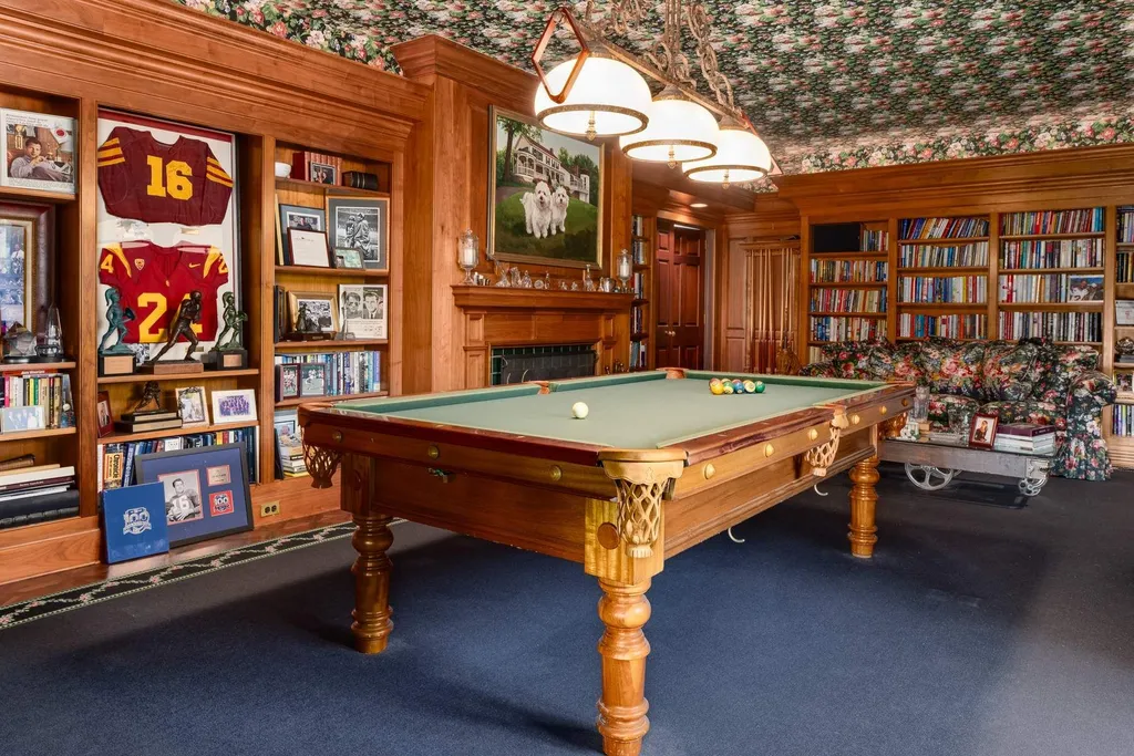 Connecticut’s Most Expensive Home Hits the Market for $100 Million: Historic Waterfront Estate Cedar Cliff Debuts in Greenwich 8 Classic billiards room and private library inside Cedar Cliff estate in Riverside Connecticut