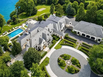 Michigan's Most Expensive Home Hits the Market: $25 Million European Estate Spans Nearly 14 Acres on Upper Straits Lake 1 Michigans Most Expensive Home at 5400 Pontiac Trl Orchard Lake MI 1