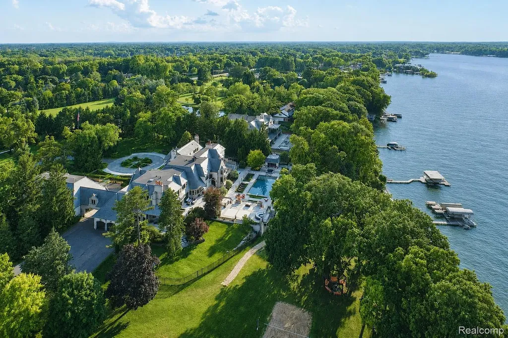 Michigan's Most Expensive Home Hits the Market: $25 Million European Estate Spans Nearly 14 Acres on Upper Straits Lake 2 Michigans Most Expensive Home at 5400 Pontiac Trl Orchard Lake MI 3