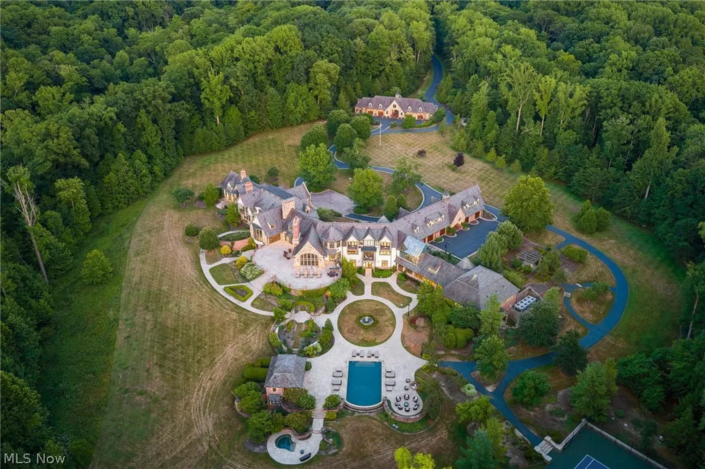 This $12.995 Million Ohio Estate Has 128 Acres, an Indoor Pool and a Two-Story Rock-Climbing Wall 1 14398 County Line Rd Hunting Valley OH 4402204