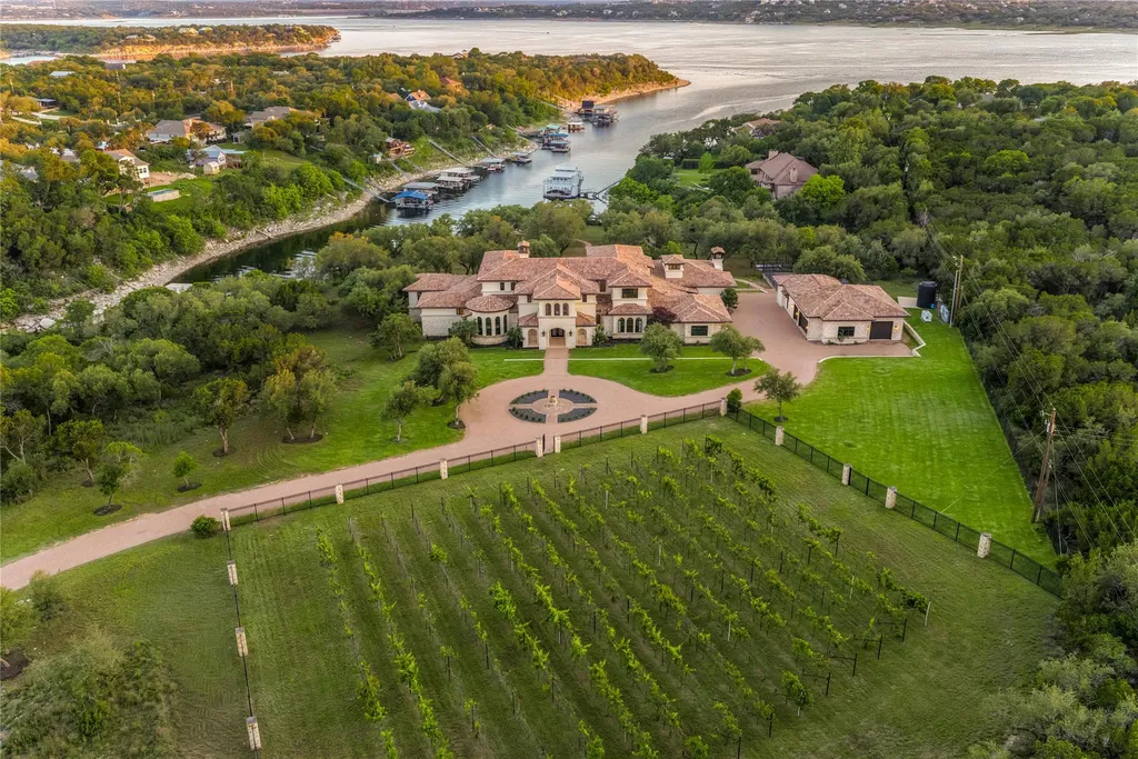 This $11.995 Million Texas Estate Has 22 Acres on Lake Travis—and Its Own Vineyard, Waterfall and Pontoon Boat 20 15201 Fm 2769 Volente TX 7864103