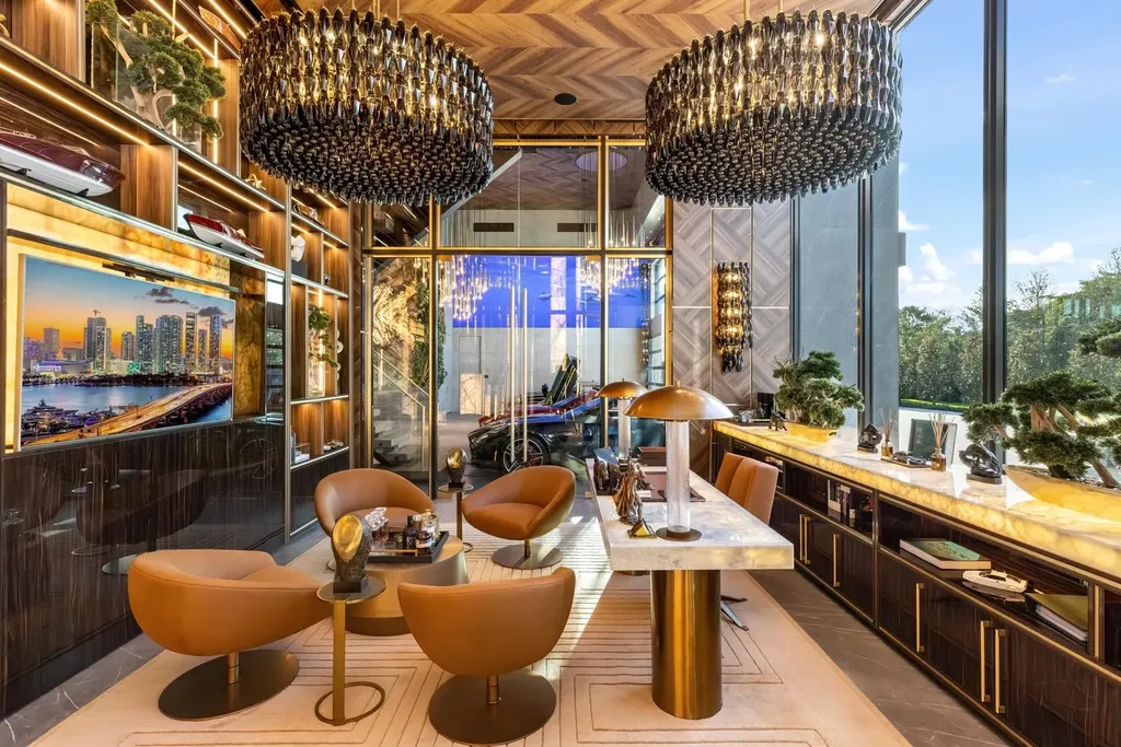 James Bond Fantasy Meets Palm Beach Excess at This $85 Million Villa With a Car Museum and 309-Inch Cinema 18 16121 Quiet Vista Circle Delray Beach FL 33446044