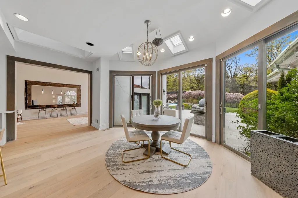 This $6.88 Million New Jersey Mansion Has a Recording Studio—and Manhattan Is Just Eight Miles Away 8 18 breakfast nook with multi skylights 1