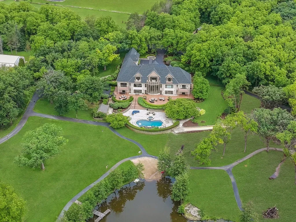 A $5.995 Million Illinois Mansion Hides a 30-Car Garage, Helipad and Private Lake Behind Its Gates 2 19802 Dunham Rd Woodstock IL 60098011