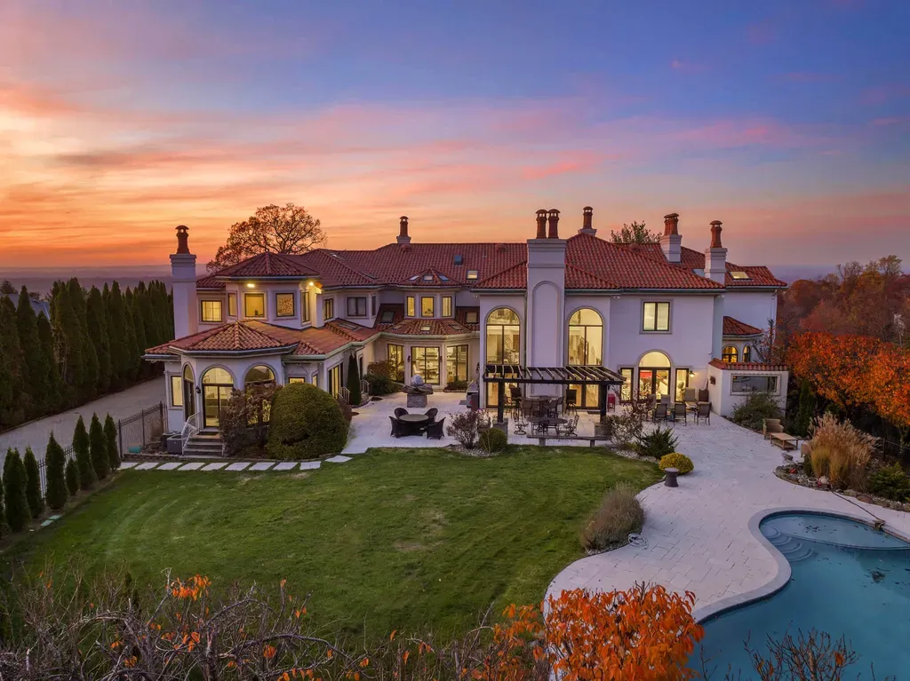 This $6.88 Million New Jersey Mansion Has a Recording Studio—and Manhattan Is Just Eight Miles Away 13 45 back of an NJ megamansion 1