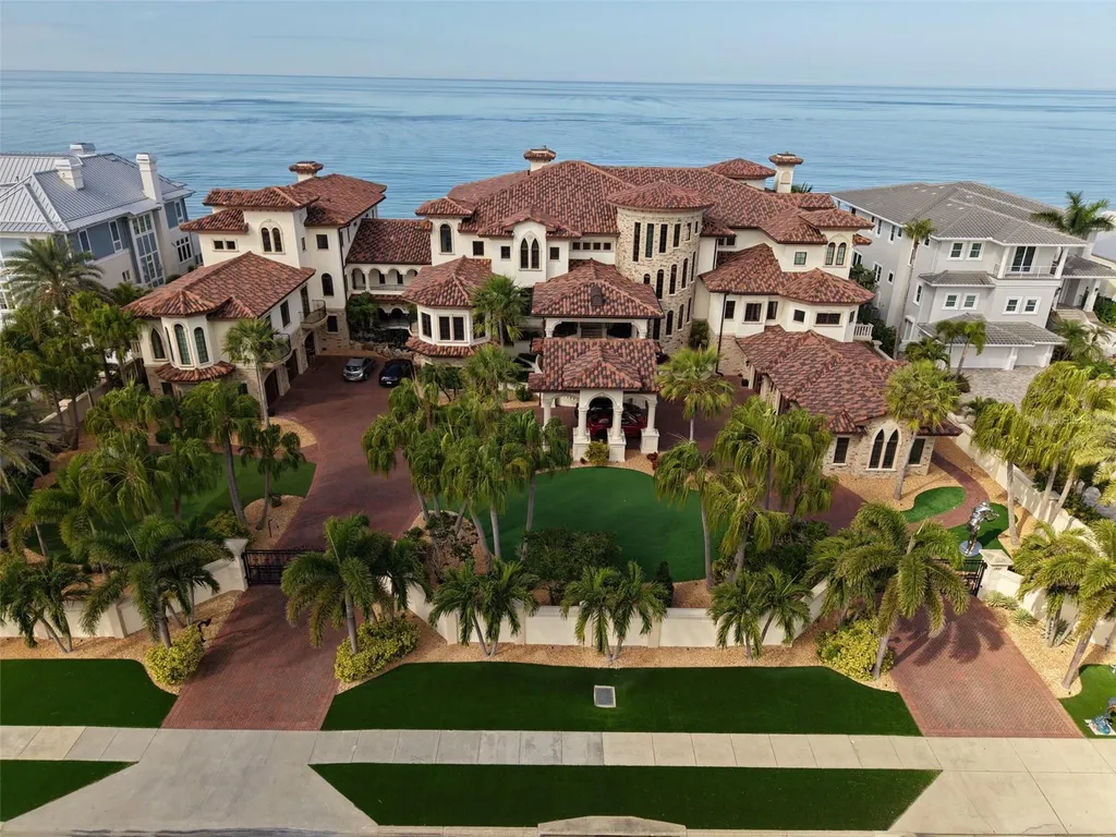 This $29.95 Million Florida Beachfront Estate Has a Lazy River, Bowling Alley and 200 Feet of Private Gulf Frontage 1 Sandcastle on the Gulf at 1700 Gulf Boulevard in Belleair Beach Florida 1