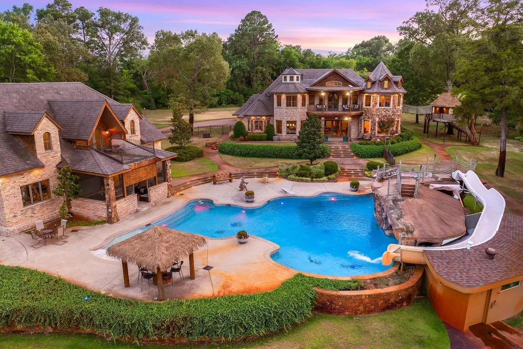 Secluded East Texas Estate With a 60,000-Gallon Grotto Pool and 5-Acre Lake Lists for $5 Million 1 15381 County Road 463 Lindale TX 7577104