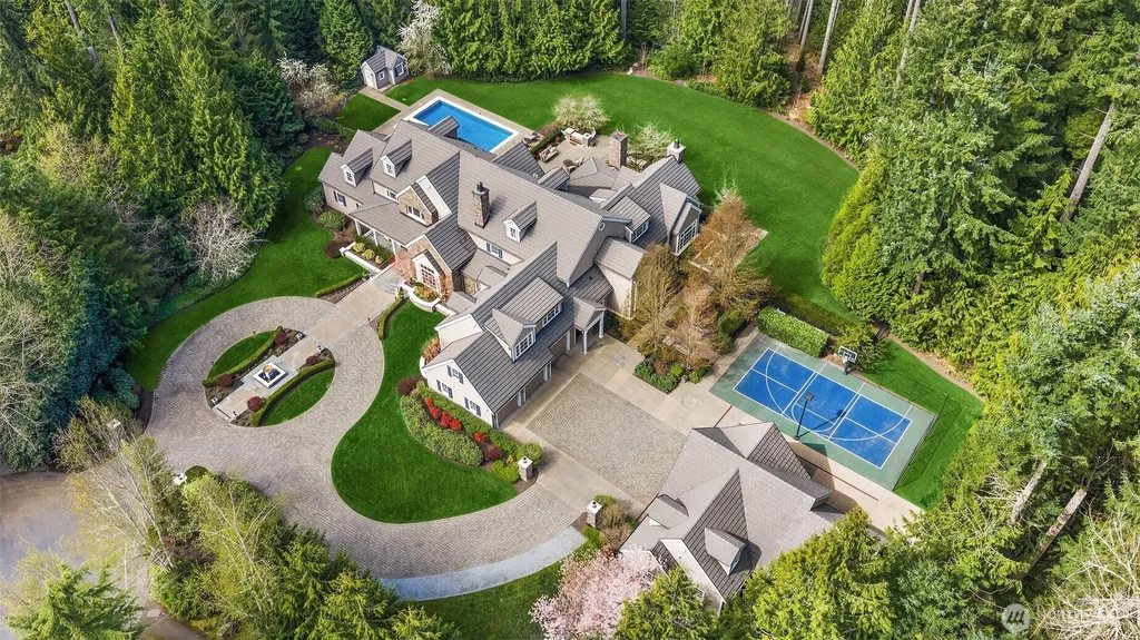 Sammamish Estate With a Pool, Sport Court and Separate Amenities Wing Lists for $6.725 Million 1 2045 250th Place NE Sammamish WA 9807401