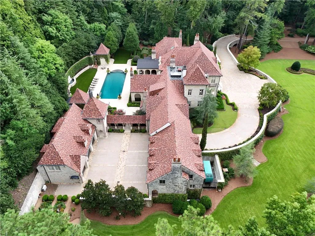 First-Time-to-Market Atlanta French Country Estate With a 4,000-Bottle Wine Cellar Lists for $18,250,000 2 5375 Long Island Dr NW Sandy Springs GA004