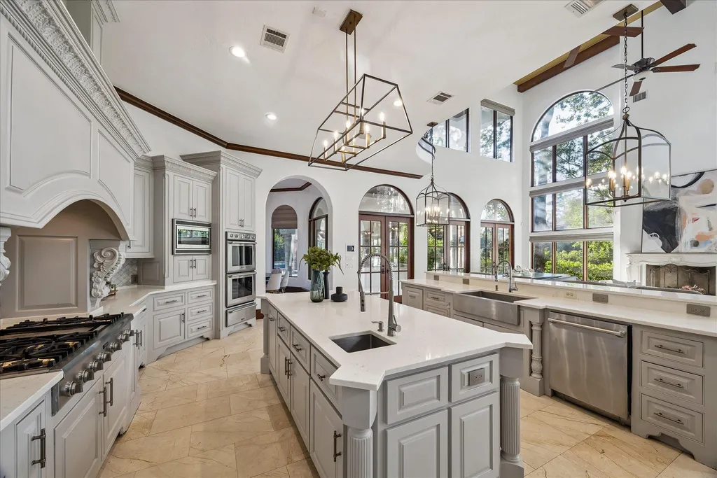 Mediterranean Carlton Woods Estate With Two Pools and a Private Casita Lists for $4,295,000 9 6 N Fazio Way Spring TX 7738912