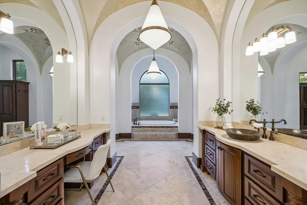 Mediterranean Carlton Woods Estate With Two Pools and a Private Casita Lists for $4,295,000 14 6 N Fazio Way Spring TX 7738921