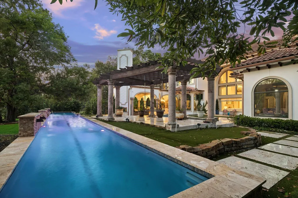 Mediterranean Carlton Woods Estate With Two Pools and a Private Casita Lists for $4,295,000 19 6 N Fazio Way Spring TX 7738940