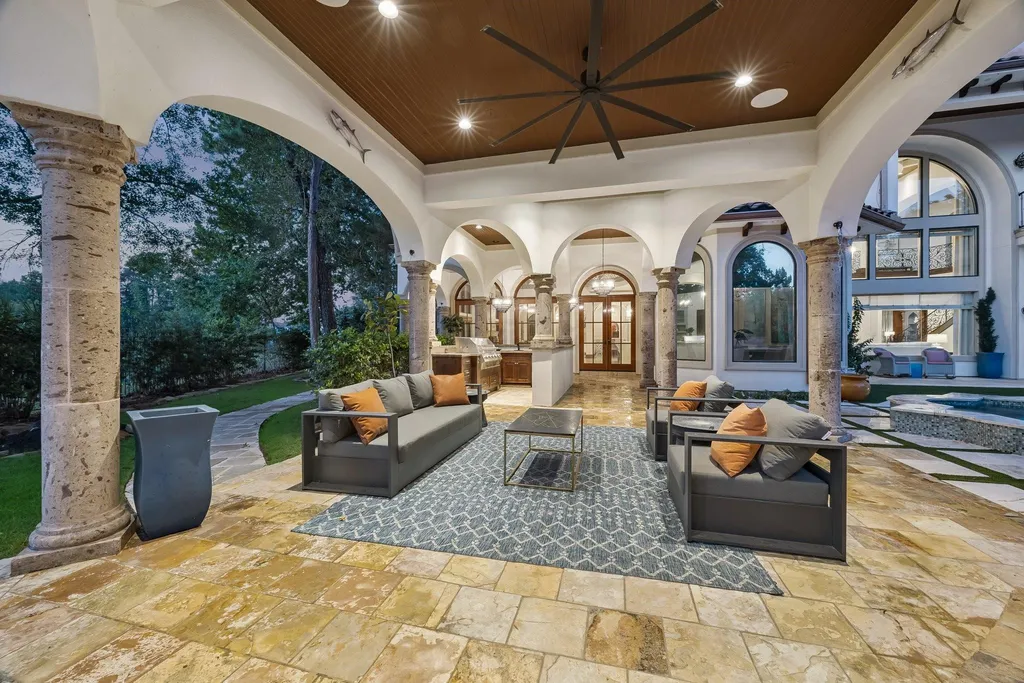 Mediterranean Carlton Woods Estate With Two Pools and a Private Casita Lists for $4,295,000 20 6 N Fazio Way Spring TX 7738942