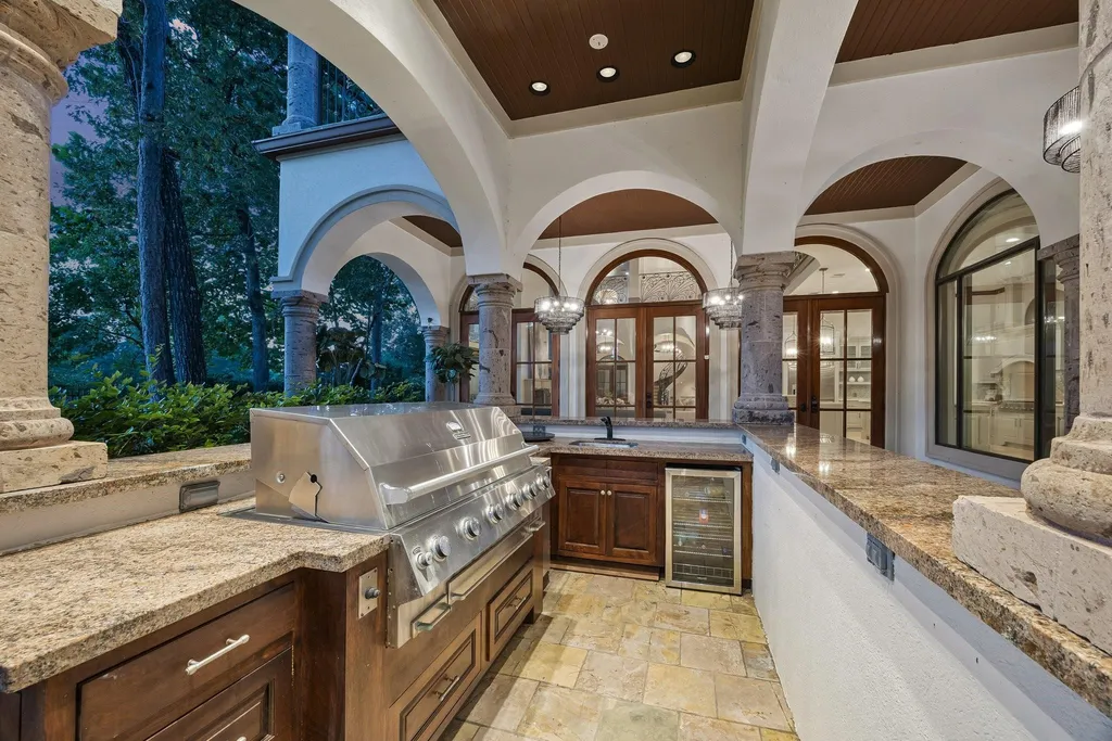 Mediterranean Carlton Woods Estate With Two Pools and a Private Casita Lists for $4,295,000 21 6 N Fazio Way Spring TX 7738944